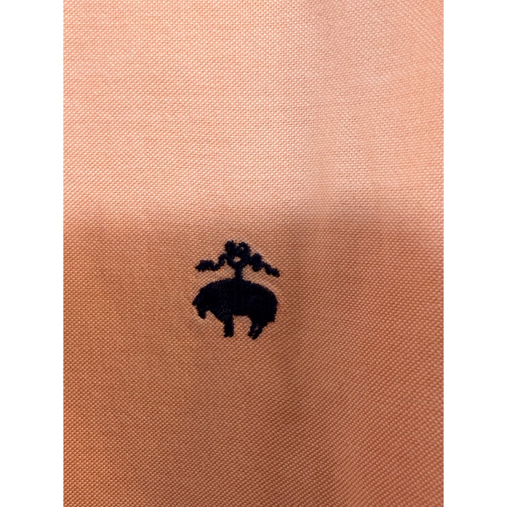 Brooks Brothers 346 Mens Peach Orange Non-Iron Supima Cotton Oxford Shirt Large - Picture 2 of 7